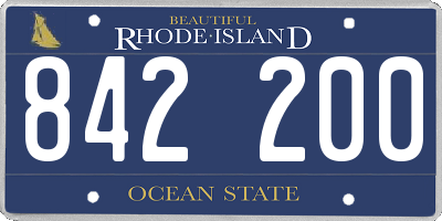 RI license plate 842200