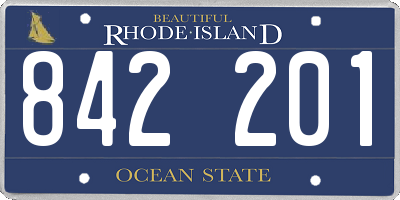 RI license plate 842201