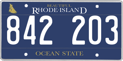 RI license plate 842203
