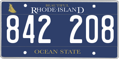 RI license plate 842208