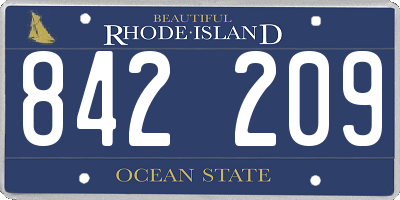 RI license plate 842209