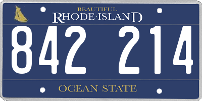 RI license plate 842214