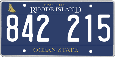 RI license plate 842215