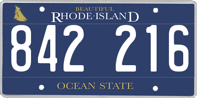 RI license plate 842216