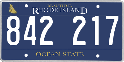 RI license plate 842217