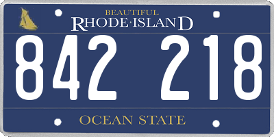 RI license plate 842218