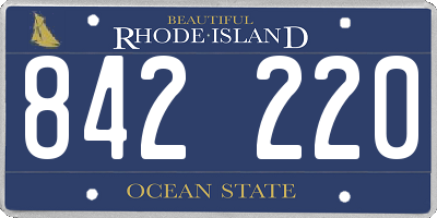 RI license plate 842220