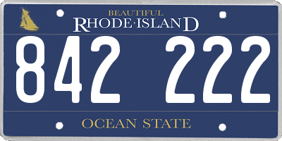 RI license plate 842222