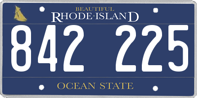 RI license plate 842225