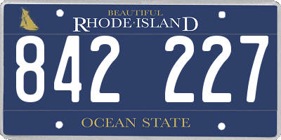 RI license plate 842227