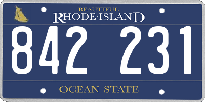 RI license plate 842231