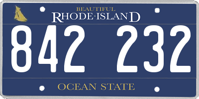 RI license plate 842232