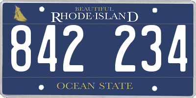 RI license plate 842234