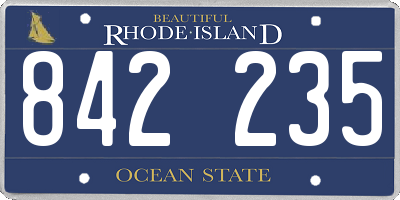 RI license plate 842235