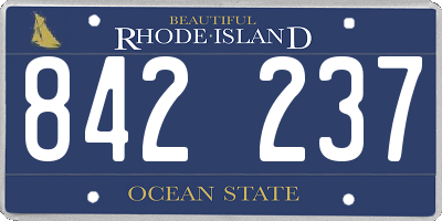 RI license plate 842237