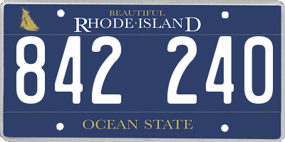 RI license plate 842240