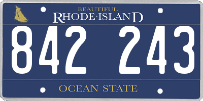 RI license plate 842243