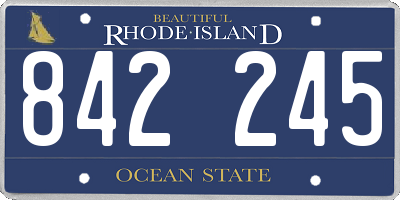 RI license plate 842245