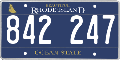 RI license plate 842247
