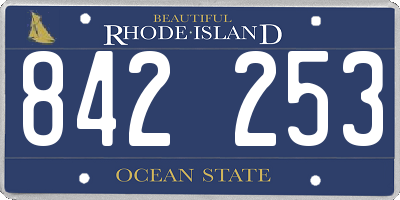 RI license plate 842253