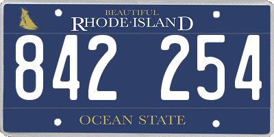 RI license plate 842254