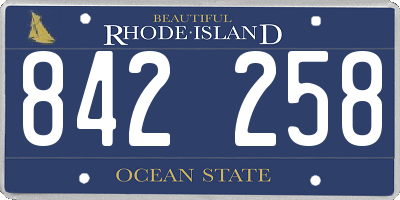 RI license plate 842258