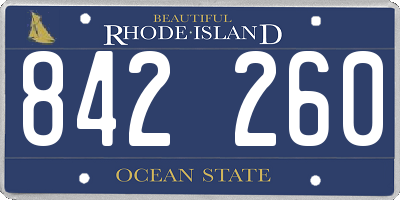 RI license plate 842260