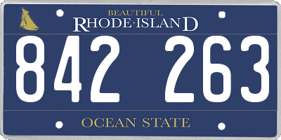 RI license plate 842263