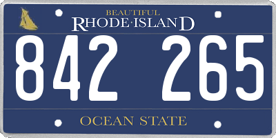 RI license plate 842265