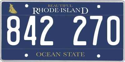 RI license plate 842270