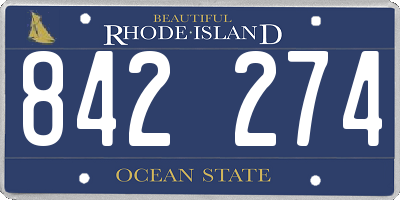 RI license plate 842274