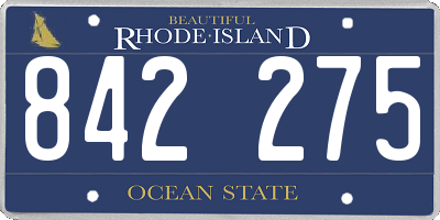 RI license plate 842275