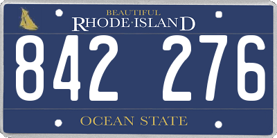 RI license plate 842276