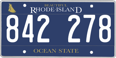 RI license plate 842278