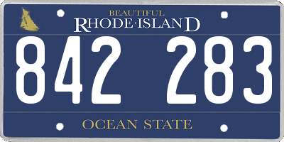 RI license plate 842283