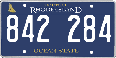 RI license plate 842284