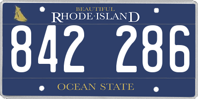 RI license plate 842286