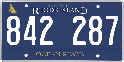 RI license plate 842287