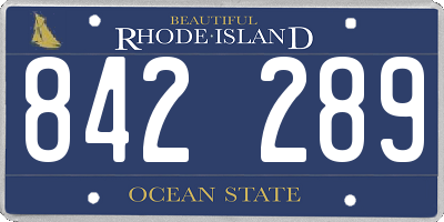 RI license plate 842289