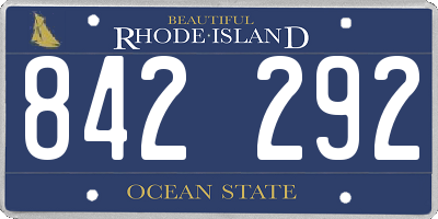 RI license plate 842292