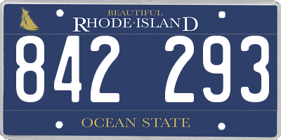 RI license plate 842293