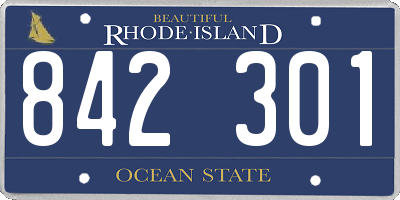 RI license plate 842301