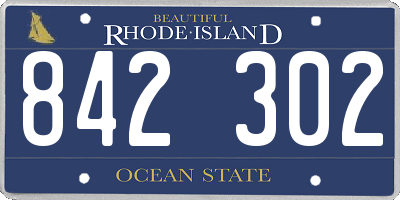 RI license plate 842302