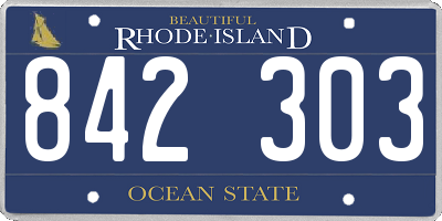 RI license plate 842303