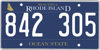 RI license plate 842305