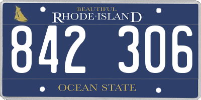 RI license plate 842306