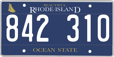RI license plate 842310
