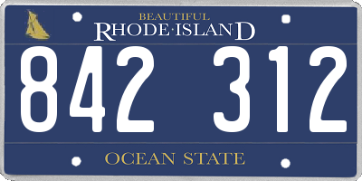 RI license plate 842312