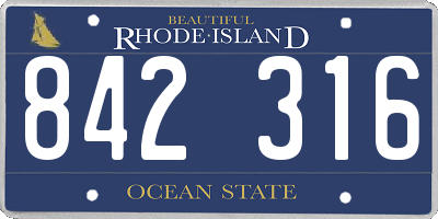 RI license plate 842316