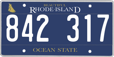 RI license plate 842317
